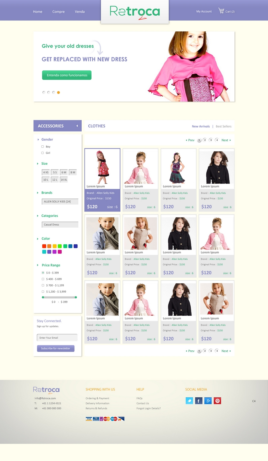 Web Design by pb for Retroca.com | Design #1430394