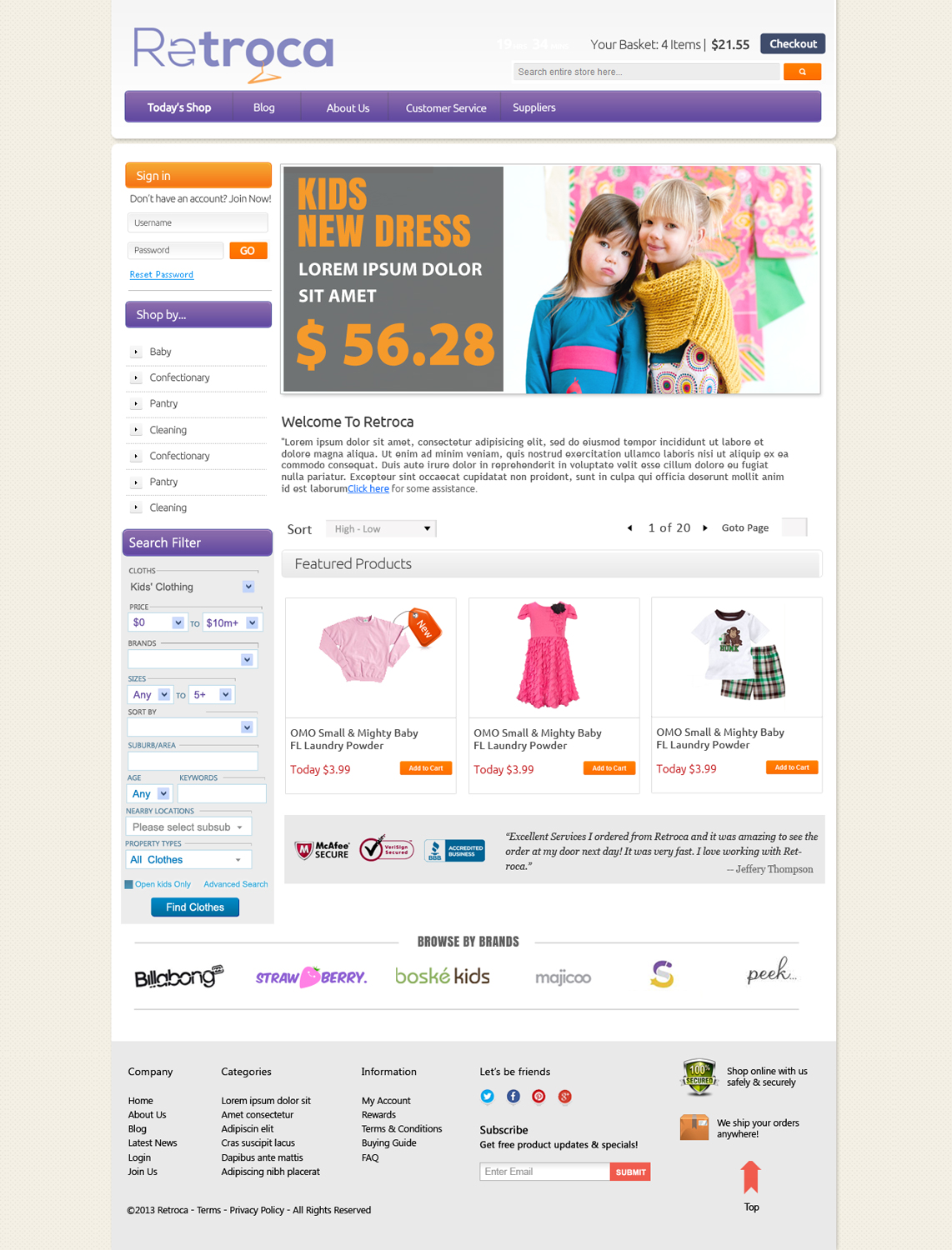 Web Design par OM pour Retroca.com | Design #1416220