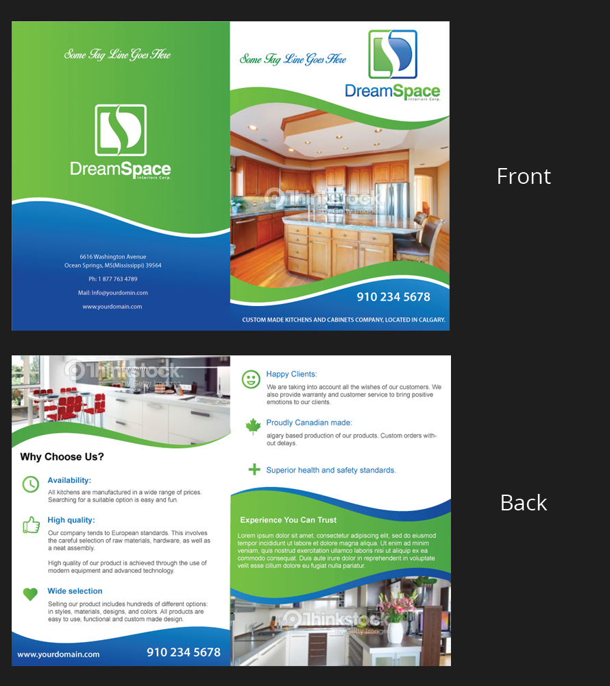 Brochure Design by uniquedesign10 for DreamSpace Interiors Corp. | Design #4904202
