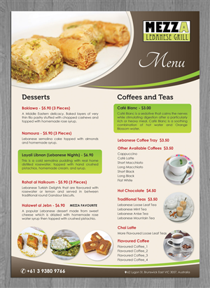 Design de Menu par Sbss pour ce projet | Design : #4926753