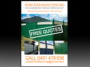 Diseño de Flyer por pxelstudio para shire Streamline Fencing | Diseño #243314