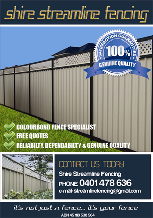 Diseño de Flyer por Underground para shire Streamline Fencing | Diseño #250252
