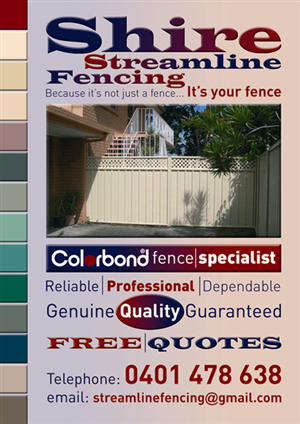 Flyer Design by Dyal Design for shire Streamline Fencing | Design: #243911