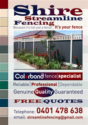 Flyer Design by Dyal Design for shire Streamline Fencing | Design: #248342