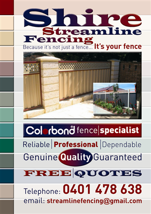 Flyer Design by Dyal Design for shire Streamline Fencing | Design: #248350