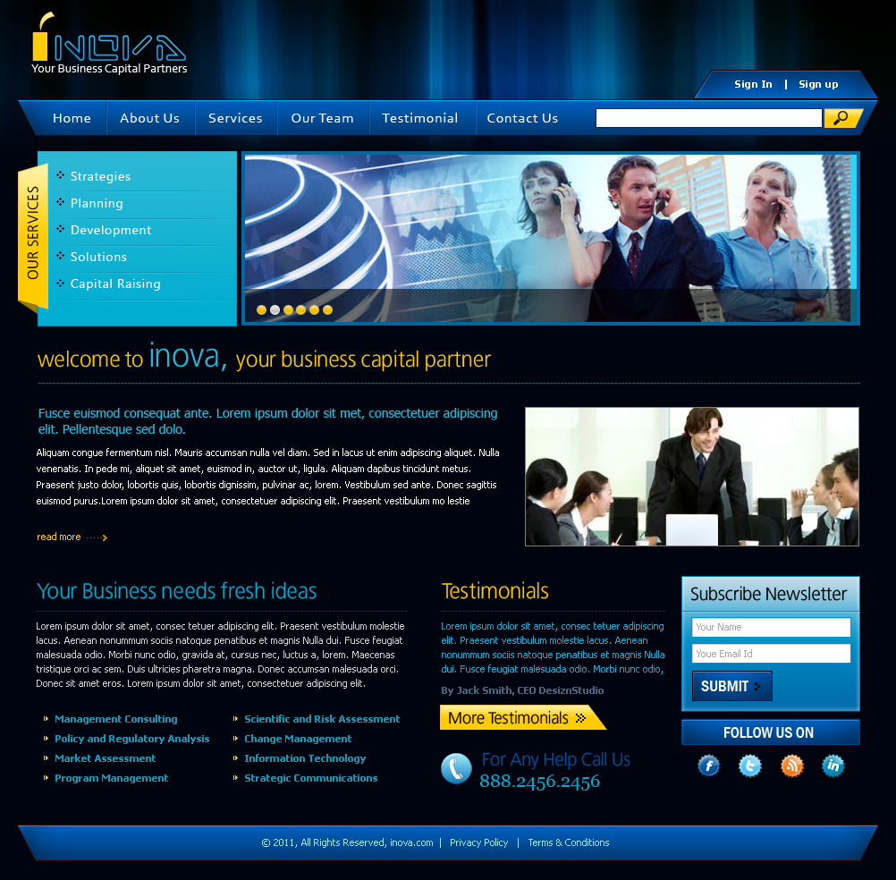 Web Design by Expert Designer for iNova Capital Partners, Inc. | Design #244606