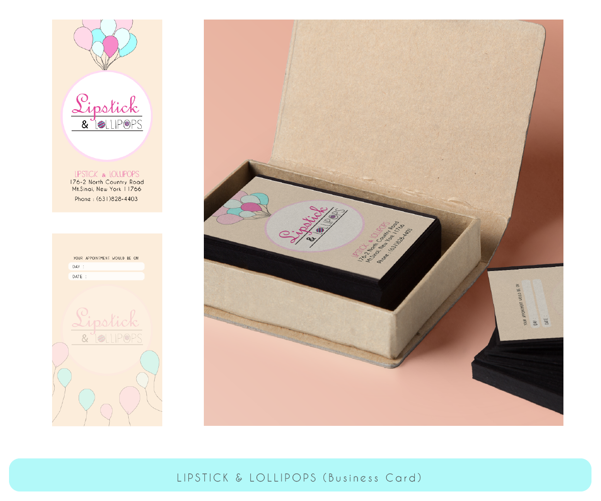 Diseño de Tarjeta de Presentación por Sarah Art para Lipstick & Lollipops | Diseño #4920390