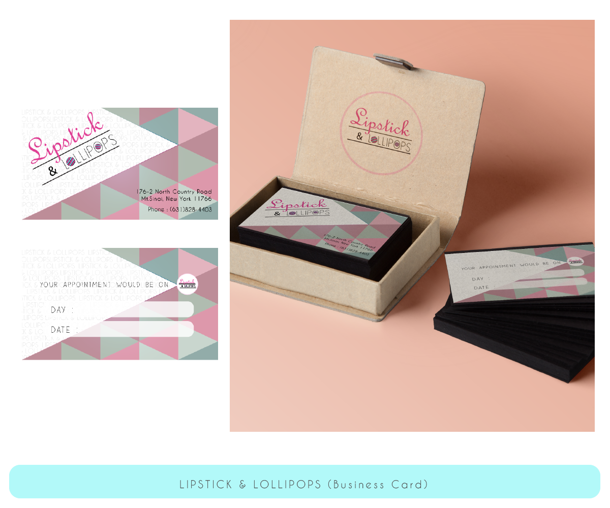 Business Card Design by Sarah Art for Lipstick & Lollipops | Design #4952581