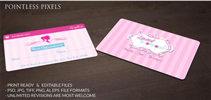 Diseño de Tarjeta de Presentación por Pointless Pixels India para Lipstick & Lollipops | Diseño: #4966888