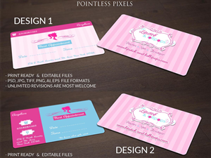 Diseño de Tarjeta de Presentación por Pointless Pixels India para Lipstick & Lollipops | Diseño: #4978140