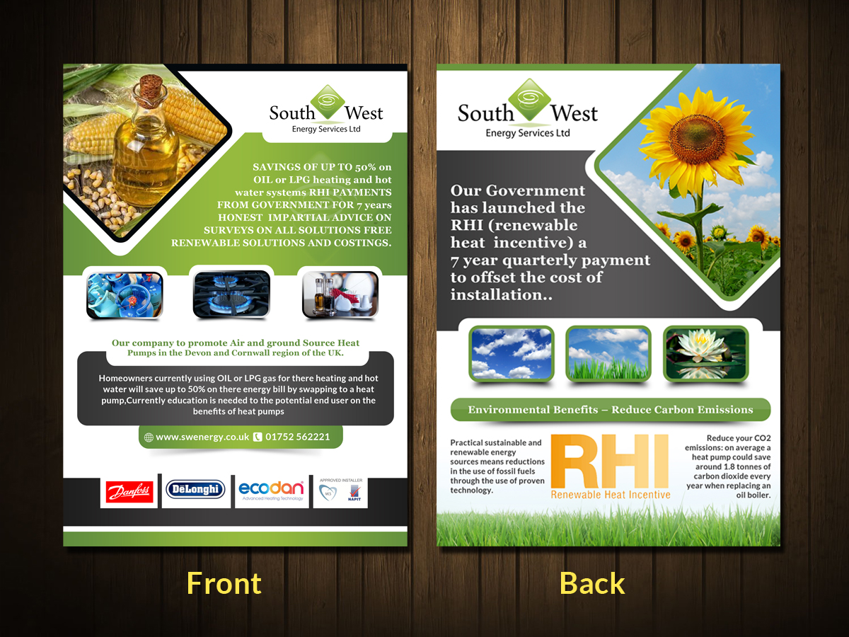 environment flyer design for south west energy services ltd by esolz front view of flyers energy fuel pump