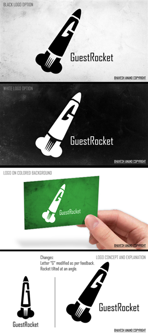 Logo Design by Bhavesh Anand for GuestRocket | Design: #1390914
