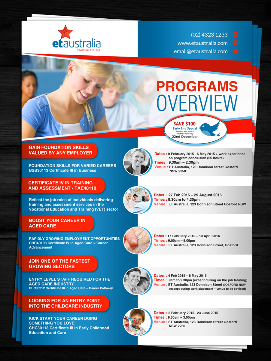 Flyer Design by ESolz Technologies for ET Australia | Design #4941519