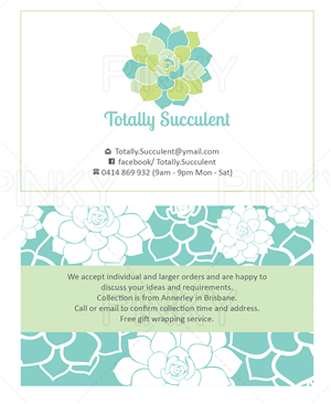 Totally Succulent | Business Card Design by Pinky 