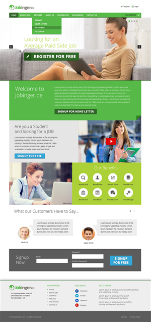 Diseño Web por bedesign para Jobinger | Diseño: #5052901