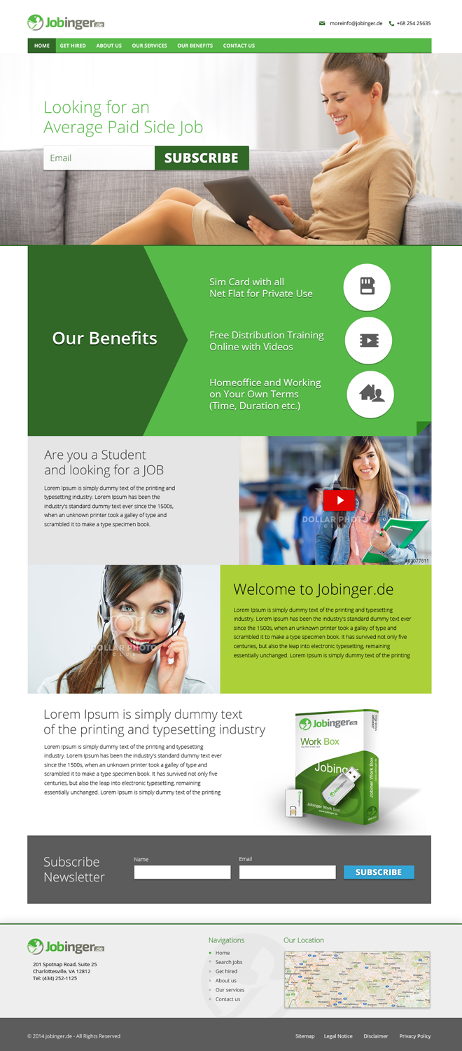 Web Design by bedesign for Jobinger | Design #5073248