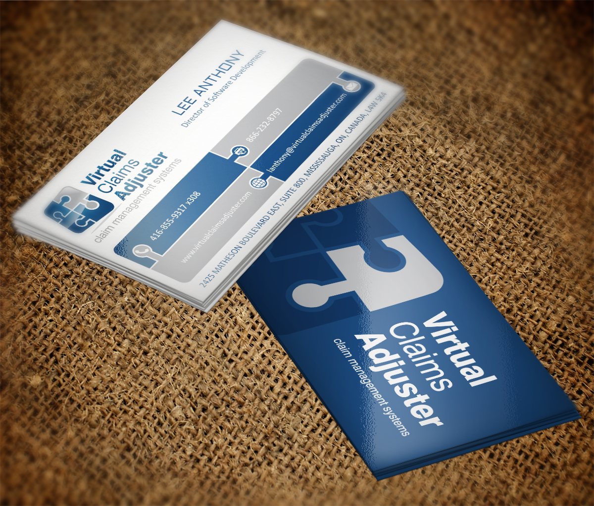 Visitenkarten-Design von MT für Virtual Claims Adjuster Inc. | Design #4978314