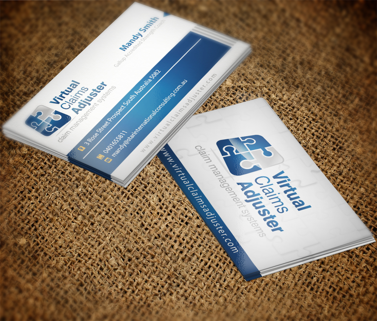 Business Card Design by MT for Virtual Claims Adjuster Inc. | Design #4989539