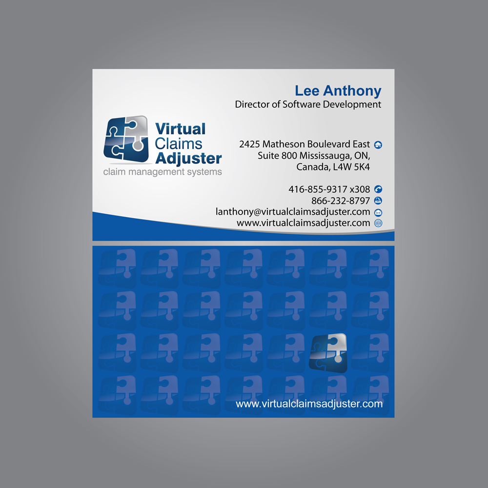 Business Card Design by MTu for Virtual Claims Adjuster Inc. | Design #4957975