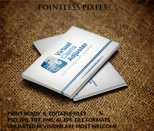 Business Card Design by Pointless Pixels India for Virtual Claims Adjuster Inc. | Design: #4931176