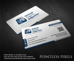 Business Card Design by Pointless Pixels India for Virtual Claims Adjuster Inc. | Design #4960104