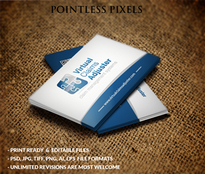 Business Card Design by Pointless Pixels India for Virtual Claims Adjuster Inc. | Design: #4960288