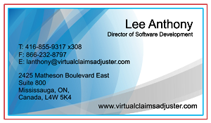 Business Card Design by amilee for Virtual Claims Adjuster Inc. | Design: #4937807