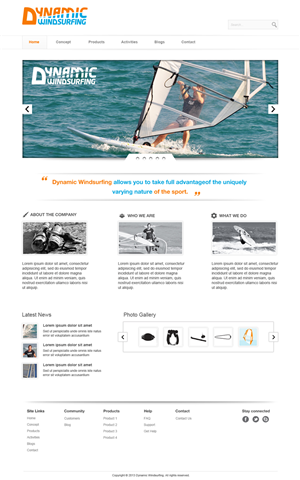 Web Design Project for Windsurfing site in Wordpress