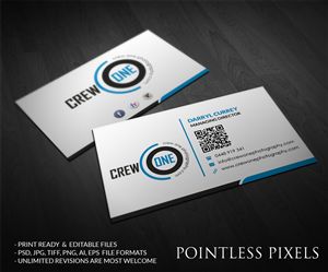 Business Card Design by Pointless Pixels India for Crew One Photography | Design: #5011396