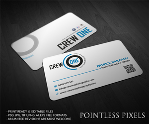 Business Card Design by Pointless Pixels India for Crew One Photography | Design: #5011522