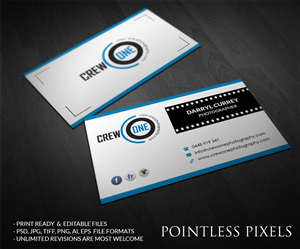 Business Card Design by Pointless Pixels India for Crew One Photography | Design: #5040877