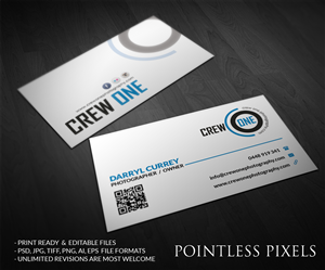 Business Card Design by Pointless Pixels India for Crew One Photography | Design: #5069888