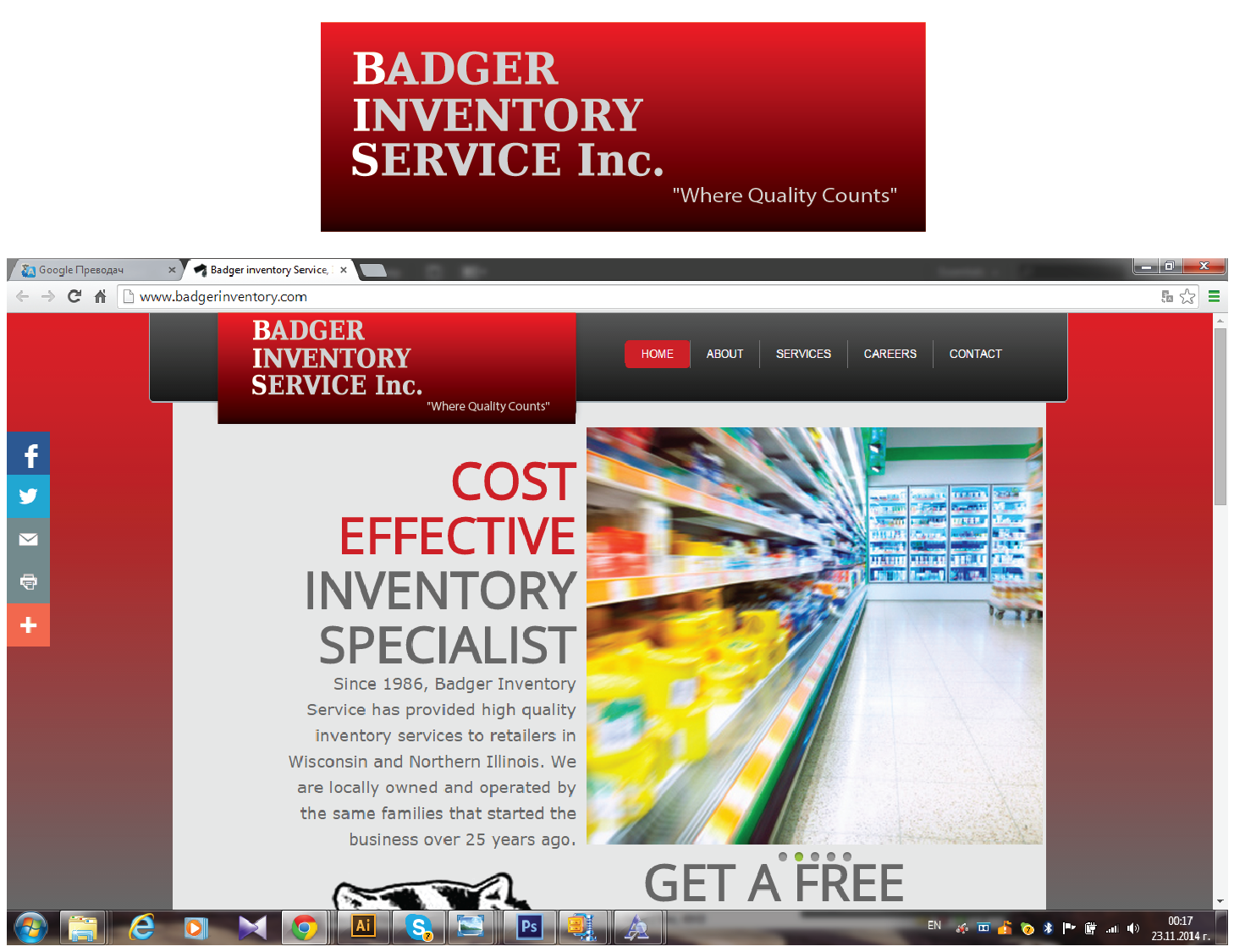 Logo Design by jonnson for Badger Inventory Service Inc. | Design #4949028
