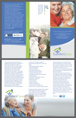 Diseño de Brochure por barinix para Comfort Care | Diseño: #1389861