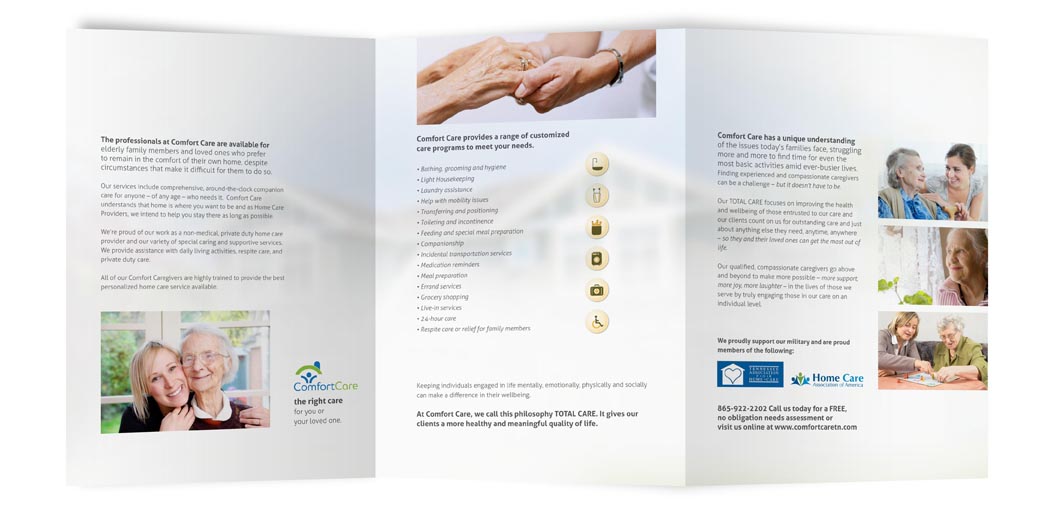 Brochure Design by Fernanda Spina for Comfort Care | Design #1443396