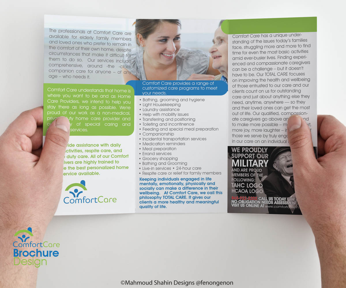 Diseño de Brochure por Mahmoud Shahin para Comfort Care | Diseño #1389550