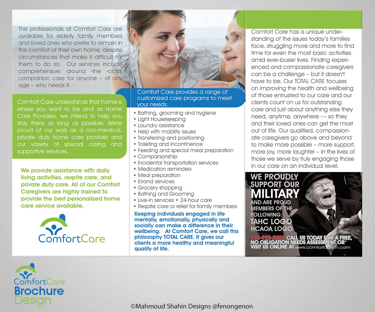 Broschüren-Design von Mahmoud Shahin für Comfort Care | Design #1393259