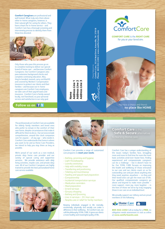 Diseño de Brochure por John Mares para Comfort Care | Diseño #1391274
