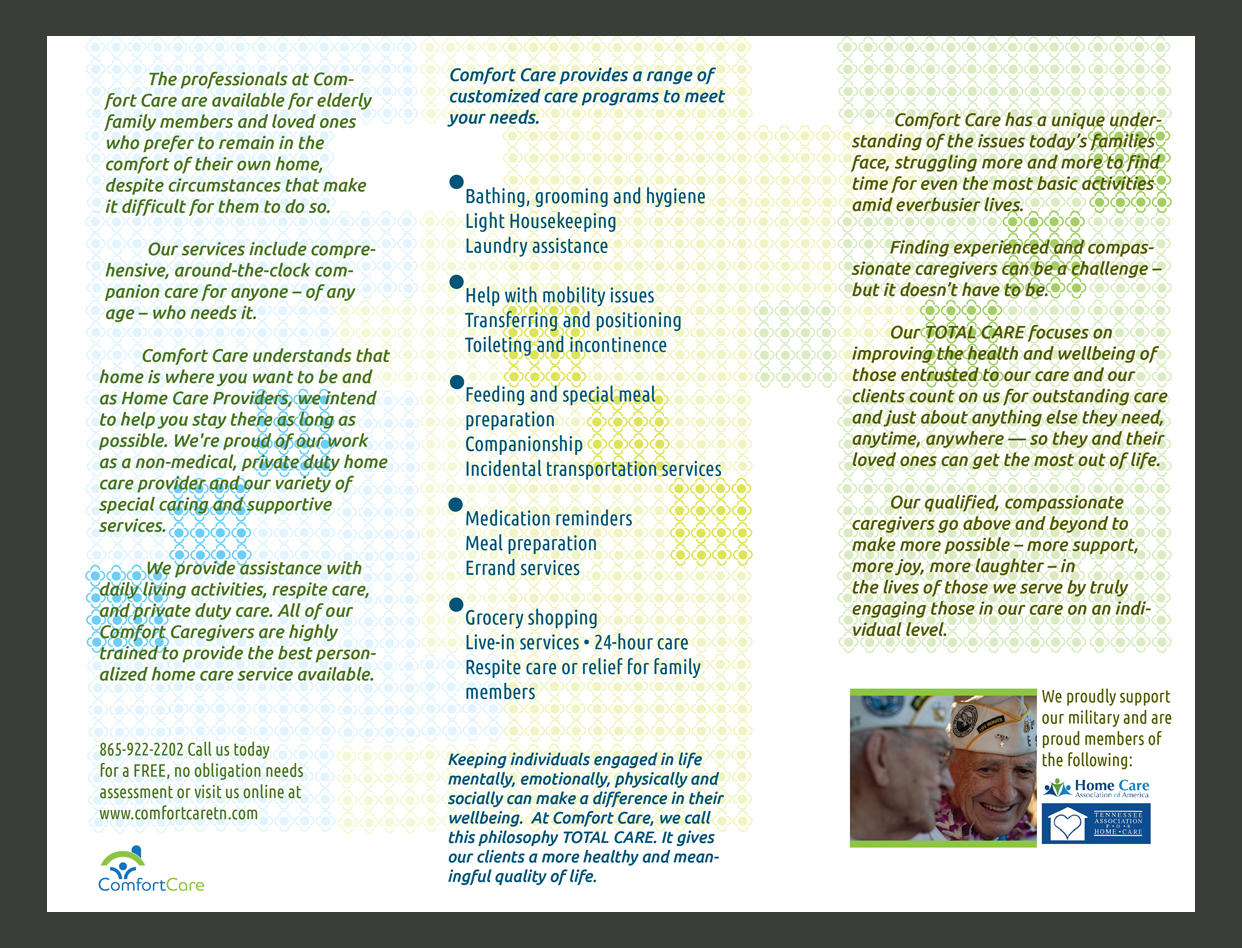 Brochure Design by tane for Comfort Care | Design #1428950