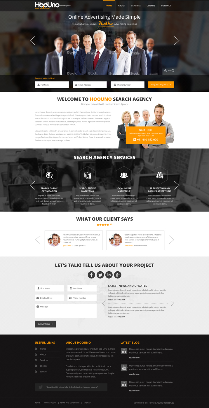 Wordpress Design by Hashim Creetto for HooUno | Design #5020715