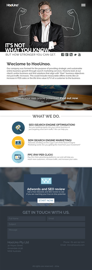 Wordpress Design by WYSIWYG for HooUno | Design #5020867