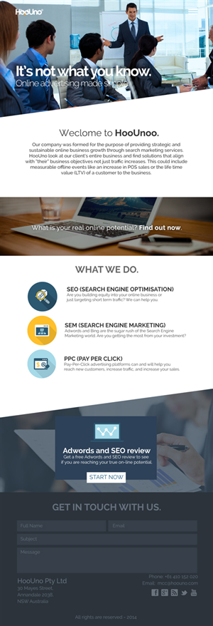 Wordpress Design by WYSIWYG for HooUno | Design: #5044550
