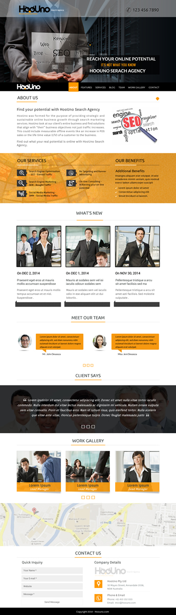 Wordpress Design by Sbss for HooUno | Design #4994787