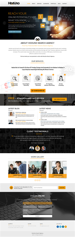 Wordpress Design by Sbss for HooUno | Design: #5014667
