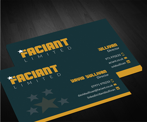 Design de Carte de Visite par Sarah Haroon pour Faciant Limited | Design : #4938350