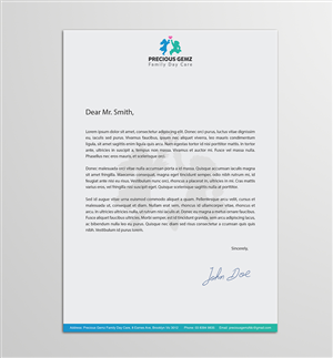 Letterhead Design by Armin Shohrati for Precious Gemz Family Day Care  | Design: #4948563