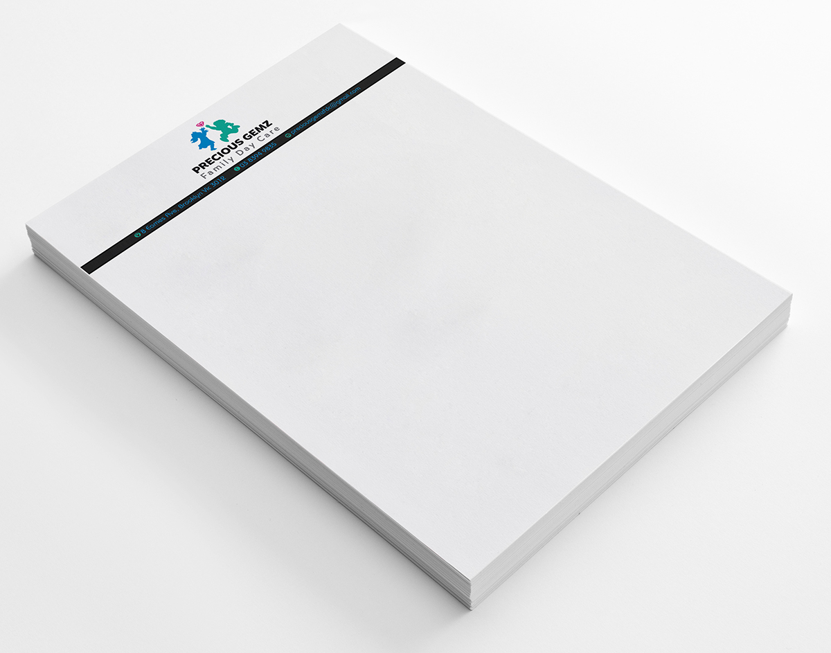 Letterhead Design by ALSADESIGN for Precious Gemz Family Day Care  | Design #4953373