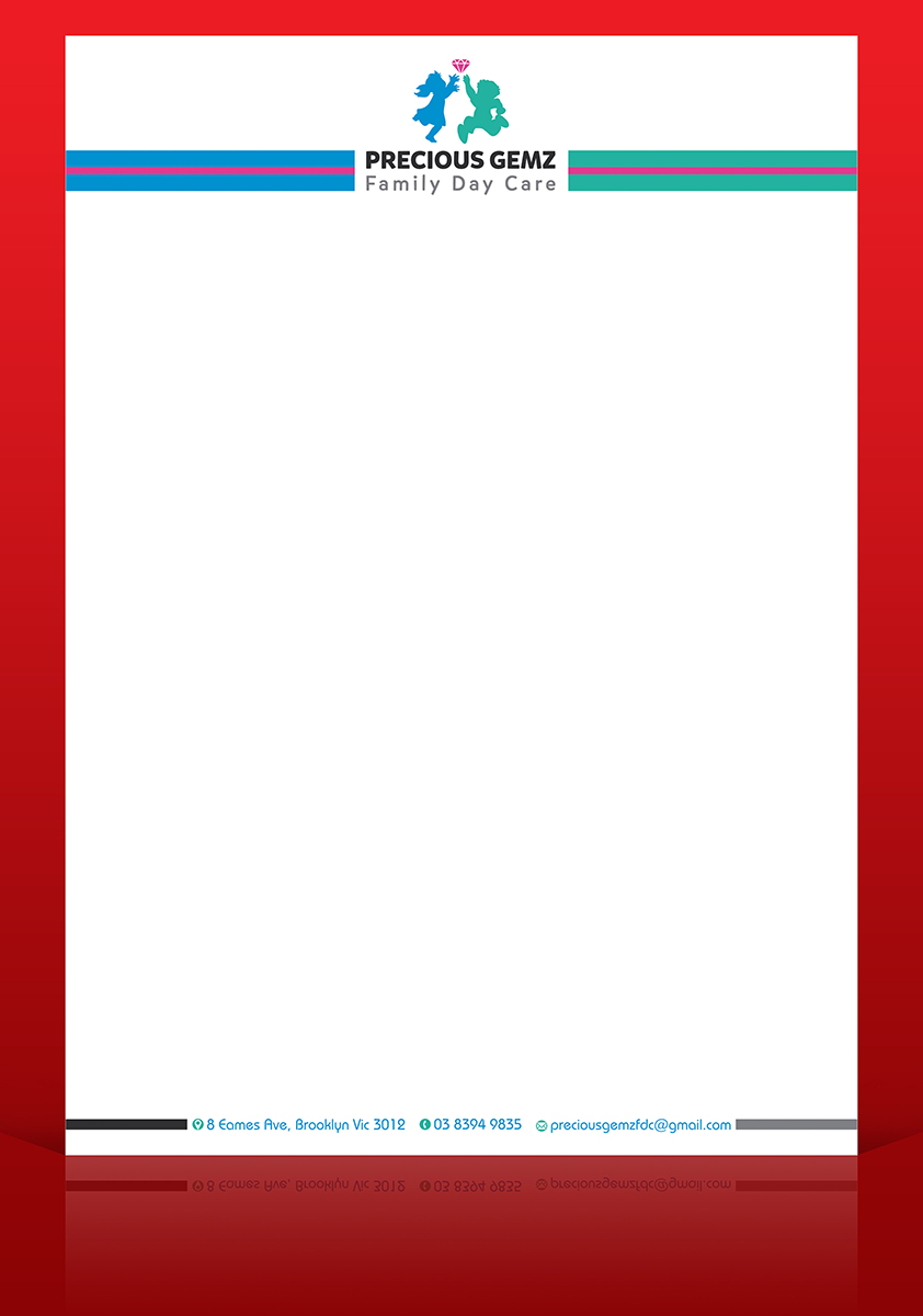 Letterhead Design by ALSADESIGN for Precious Gemz Family Day Care  | Design #4953552