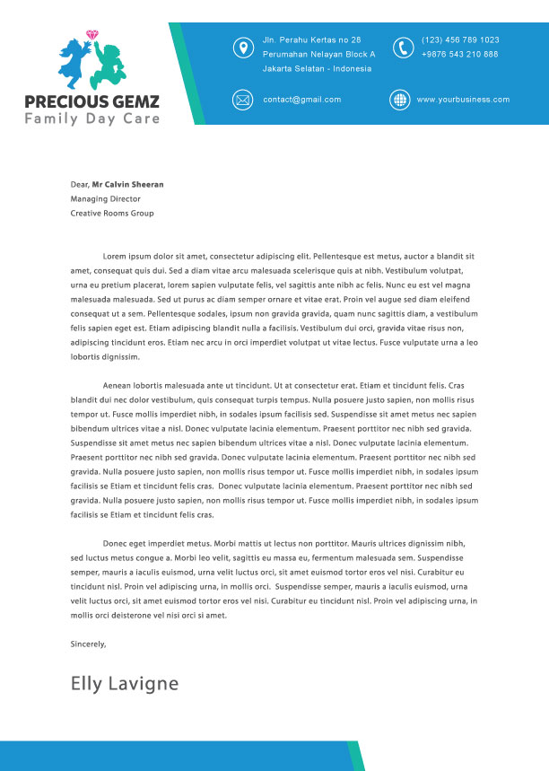 Letterhead Design by Sana Ishaq for Precious Gemz Family Day Care  | Design #4939663