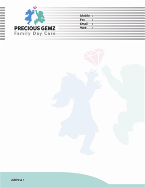 Letterhead Design by Mahe for Precious Gemz Family Day Care  | Design: #4946703